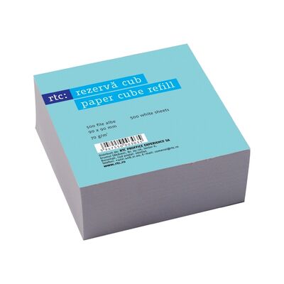 Rezerva cub hartie RTC, 500 file, 90 x 90 mm, 70 g/mp, alb - BPTCFL696