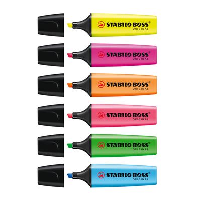 Textmarker, Stabilo, Boss Original, 6 culori, varf 2-5 mm - BPTCSW117006