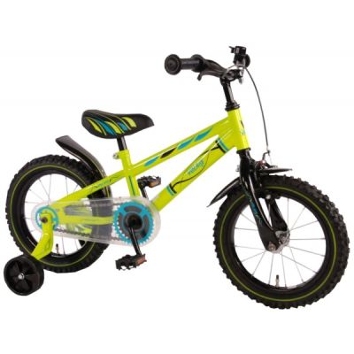 Bicicleta copii baieti 14 inch Volare Bike Electric Green cu roti ajutatoare Verde Neon partial montata - SOLVOL71434