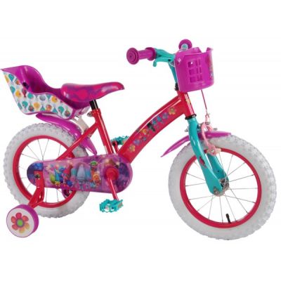 Bicicleta pentru copii fetite Trolls Volare 16 inch cu roti ajutatoare - SOLVOL61652-CH
