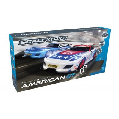 Pista masinute American GT Scalextric 5m traseu masinute GT Lightning No 27 Race Car si GT Eagle No 66 Race Car - SOLSCX1361P