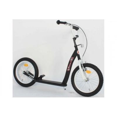 Trotineta copii cu 2 roti mari 16 inch Volare Negru cu Alb frana pe ghidon cu frana de picior si cric - SOLVOL1645