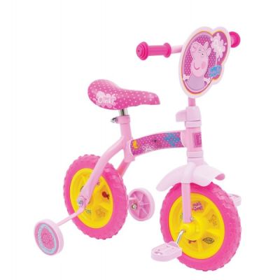 Bicicleta copii Peppa Pig 10 inch 2 in 1 cu si fara pedale - SOLMVSM04829-01