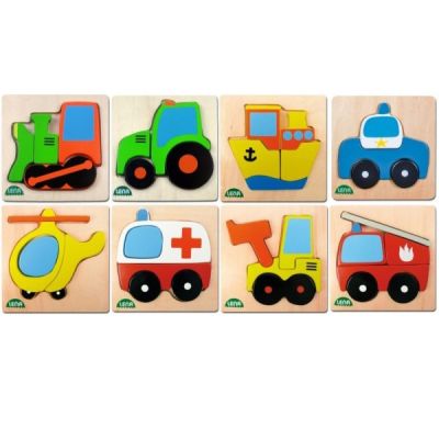 Puzzle din lemn Lena vehicul - SOLLE32080