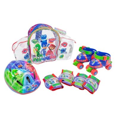 Role copii Saica reglabile 24-29 Eroi in Pijamale PJ Masks cu protectii si casca in ghiozdan - SOLSA2939