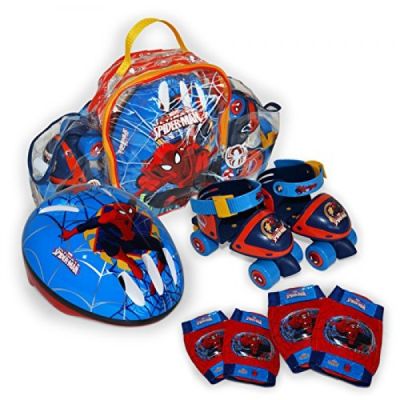 Set rotile Spiderman 2 Saica pentru copii cu accesorii protectie si casca marimi reglabile 24-29 - SOLSA9408
