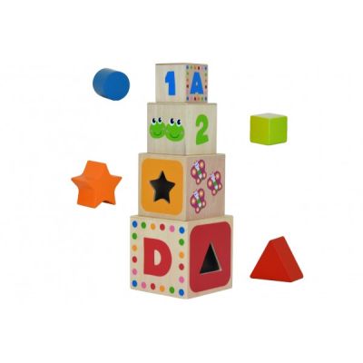 Joc educational cu cuburi stivuibile Globo Legnoland - SOLGL38916