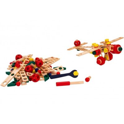 Joc educativ de construit Globo Legnoland Mechanik 37440 130 piese multicolore - SOLGL37440