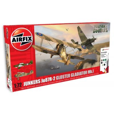 Kit constructie Airfix set Junkers JU87R-2 si Gloster Gladiator - SOLAF50179