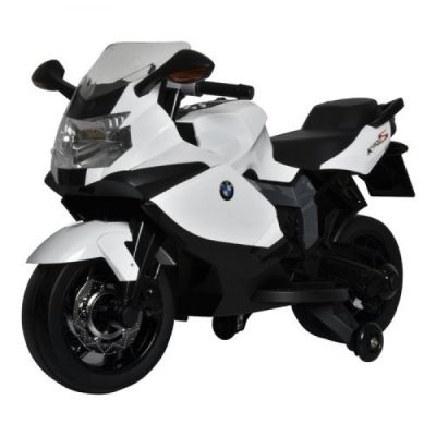 Motocicleta electrica BMW K130S cu sunete si lumini pentru copii alba - SOLGL38968