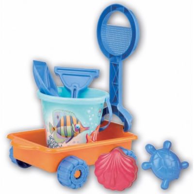 Roaba din plastic cu maner pentru copii Androni Crazy Fish cu galetusa si accesorii - SOLAG6997-00CF