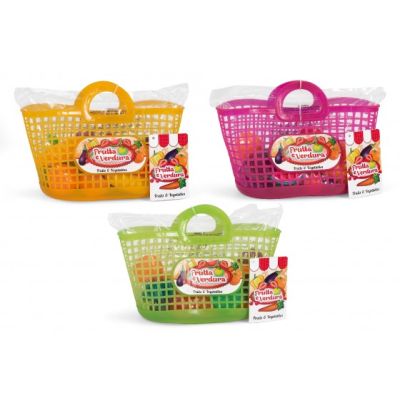 Set alimente fructe si legume plastic in cosulet cumparaturi - SOLGL37040