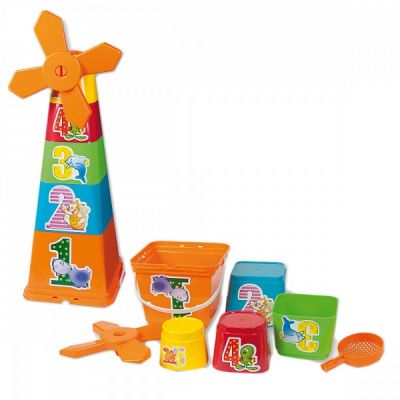 Set constructie copii piramida Adroni cu galetuse si forme pentru nisip - SOLAG3100-0000