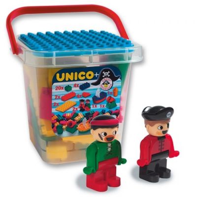 Set constructie cuburi Unico Galetusa Pirati 38 piese - SOLUN8550