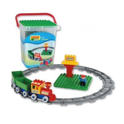 Set constructie cuburi Unico Galetusa Trenulet 29 piese - SOLUN8509