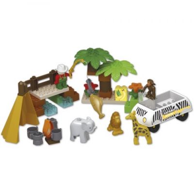 Set constructie cuburi Unico Safari mari 55 piese - SOLUN8560