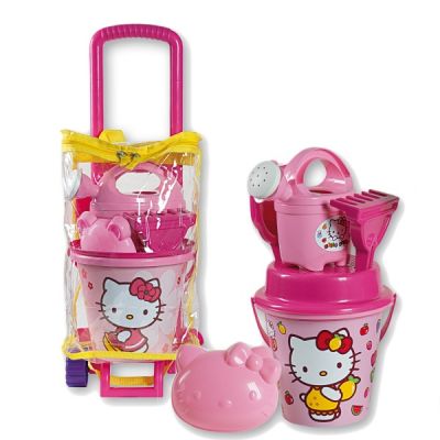 Troller cu ghiozdanel Hello Kitty Androni pentru copii cu jucarii plaja si nisip si galetusa  - SOLAG6402-00HK