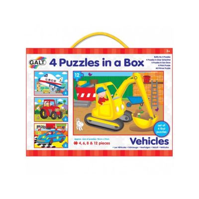 Set 4 puzzle-uri vehicule (4, 6, 8, 12 piese)