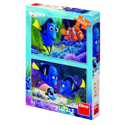 Puzzle 2 in 1 - gasirea lui dory (2 x 77 piese)