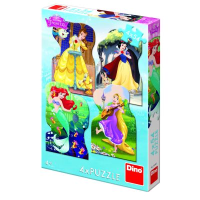 Puzzle 4 in 1 - printesele si prieteni (4 x 54 piese)
