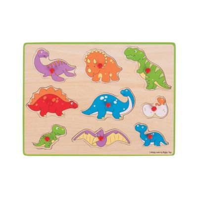 Puzzle din lemn incastru - dinozauri