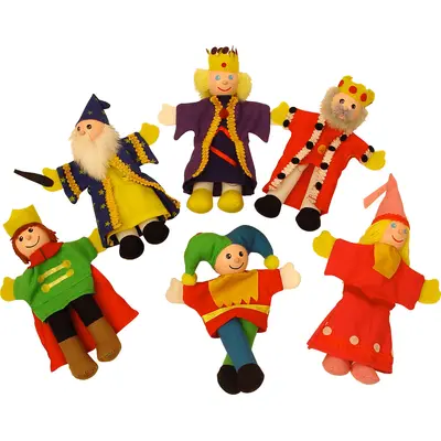 Set papusi degetar - ,,frumoasa din padurea adormita" si ,,regele arthur"