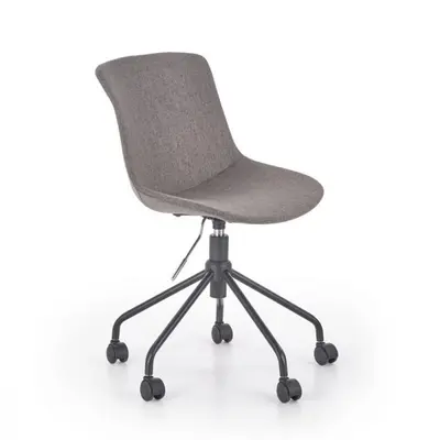 Scaun birou copii hm doblo, ergonomic, roti pivotante, cadru cromat, stofa, inaltime ajustabila, 100 kg, gri drm4638