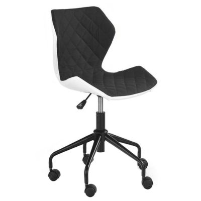 Scaun birou copii hm matrix, ergonomic, cadru metalic, stofa/piele ecologica, inaltime ajustabila, 100 kg, alb/negru drm3840