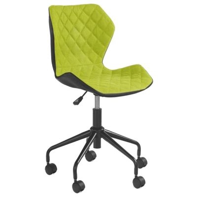 Scaun birou copii hm matrix, ergonomic, cadru cromat, stofa/piele ecologica, roti pivotante, inaltime reglabila, 100 kg, negru/verde drm3845