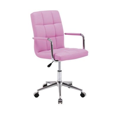 Scaun birou pentru copii sl q022, ergonomic, piele ecologica, inaltime ajustabila, roti pivotante, 90 kg, mov drm3205