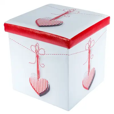 Taburete cu spatiu depozitare, design, mdf/ piele ecologica, 100 kg, 38 x 38, martisor drm3264