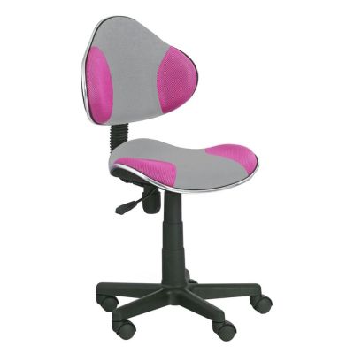 Scaun birou copii hm flash 2, ergonomic, stofa/mesh, cadru polipropilena, inaltime ajustabila, 80 kg, roz/gri drm2247