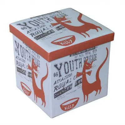 Taburete cu spatiu depozitare, design, mdf/ piele ecologica, 100 kg, 38 x 38, kitty drm3164