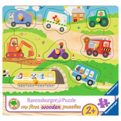 Puzzle Din Lemn Cu Vehicule, 8 Piese - ARTRVSPC03684