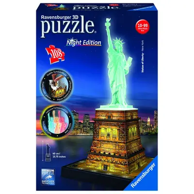 Puzzle 3D Luminos Statuia Libertatii, 108 Piese - ARTRVS3D12596
