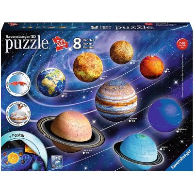 PUZZLE 3D SISTEMUL SOLAR, 27/54/72/108 PIESE - ARTRVS3D11668