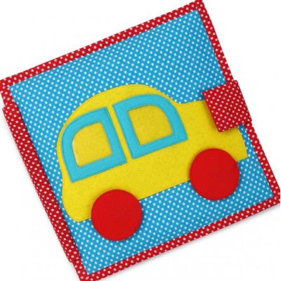 Carti educative din fetru cu activitati pentru bebelusi si copii The Fast Car - Quiet books - solutia ideala pentru deplasari cu masina sau avionul - SOLJD8002