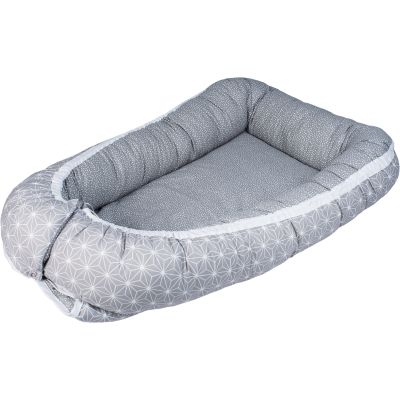 Baby nest cu 2 fete, grey snowflakes - 72 x 42 x 15cm