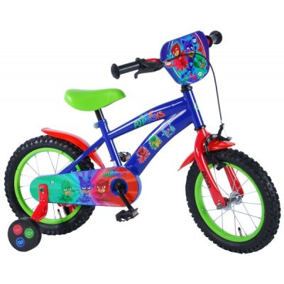 Bicicleta Volare pentru baieti 14 inch cu roti ajutatoare partial montata Pj Masks - SOLVOL71463