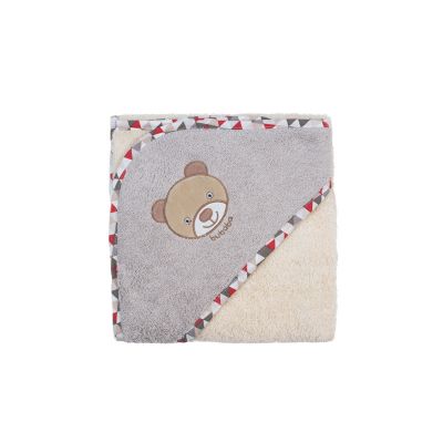 Prosop cu capison si broderie, teddy bear - 100x100cm (0 luni - 2-3 ani)