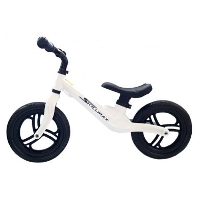 Bicicleta fara pedale 12 inch Alba foarte usoara 2kg inaltime reglabila roti EVA cadru magneziu - SOLSKMB4
