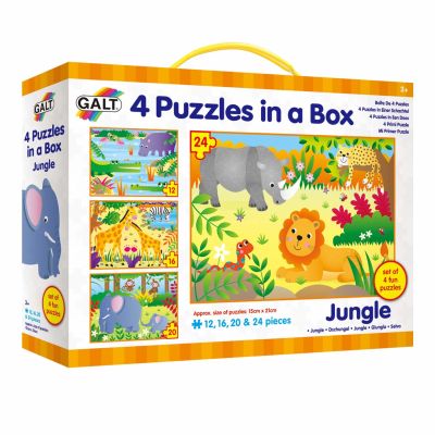 Set 4 puzzle-uri jungla (12, 16, 20, 24 piese)