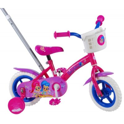 Bicicleta fete Volare Shimmer and Shine 10 inch cu roti ajutatoare si maner parental partial montata - SOLVOL81066