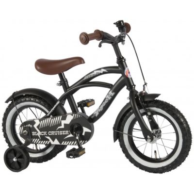 Bicicleta Volare Black Cruiser pentru baieti 12 inch cu roti ajutatoare partial montata - SOLVOL21201