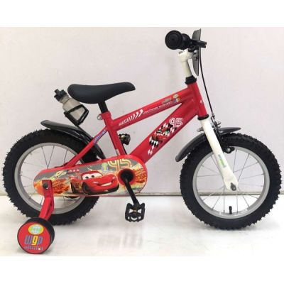 Bicicleta Volare Cars pentru baieti 14 inch cu roti ajutatoare partial montata - SOLVOL11448-CH-NL