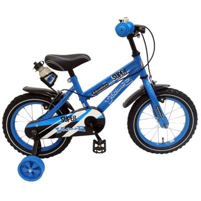 Bicicleta Volare Super Blue pentru baieti 14 inch cu roti ajutatoare partial montata - SOLVOL71432-IT
