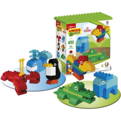 Set constructie Unico Animale Salbatice colorate  56 piese - SOLUN8627
