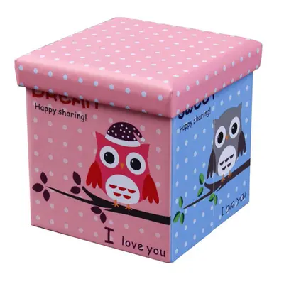 Taburete pliabil cu spatiu depozitare hm moly bufnita, piele ecologica, patrat, 80 kg drm4821