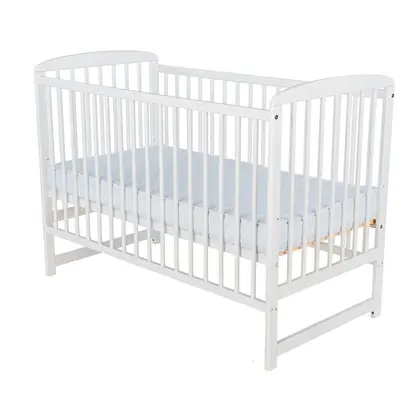 BabyNeeds - Patut din lemn Ola 120x60 cm, Alb BYNBOOLA01AL