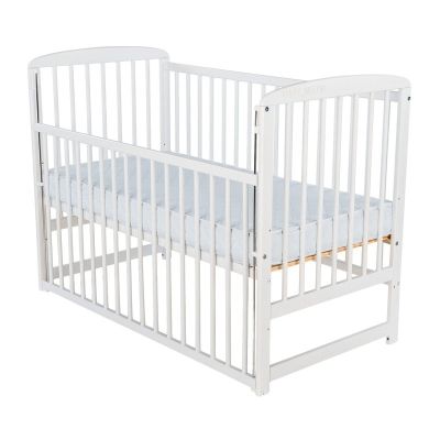 BabyNeeds - Patut din lemn Ola 120x60 cm, cu laterala culisanta, Alb BYNBOOLA03AL